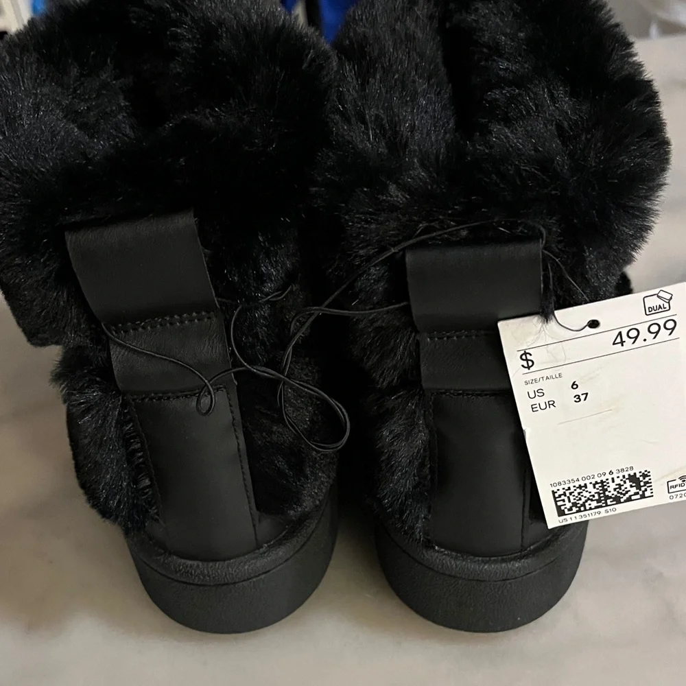 H&M Black Faux Fur Winter Boots - Picture 6 of 12